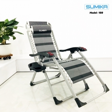 Ghế xếp thư giãn SUMIKA 199 - lăn tay massage, khung vuông cao cấp